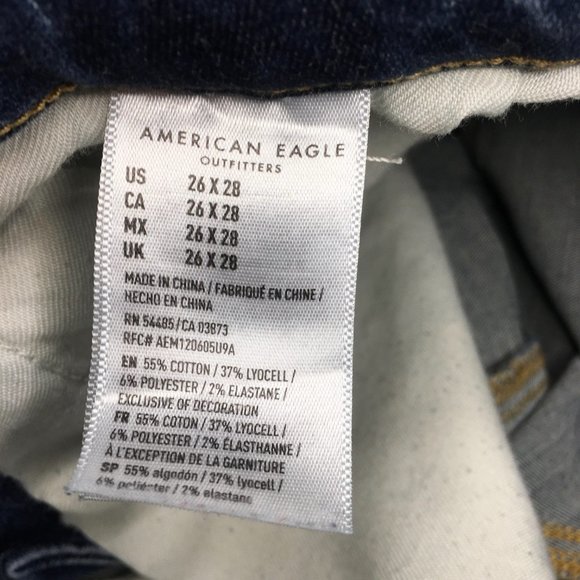 American Eagle Jeans Men's 26x28 Skinny Next Level Flex Distressed Skinny Denim - Picture 11 of 11